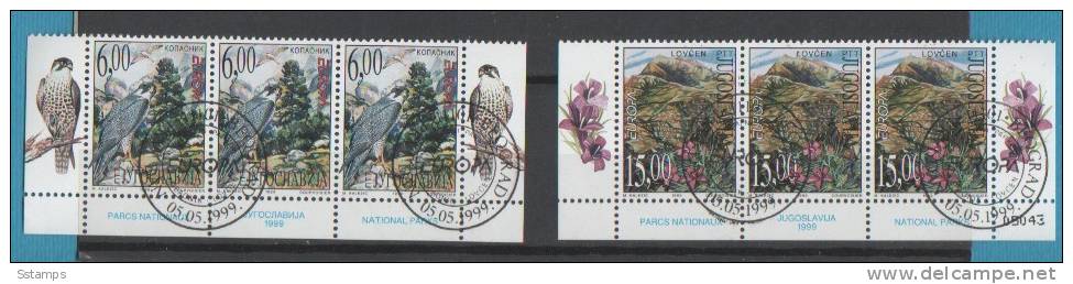 335  EUROPA Cept 1999 Jugoslavija JUGOSLAWIEN JUGOSLAVIA FLORA FAUNA 3 SETS USED LUX - 1999