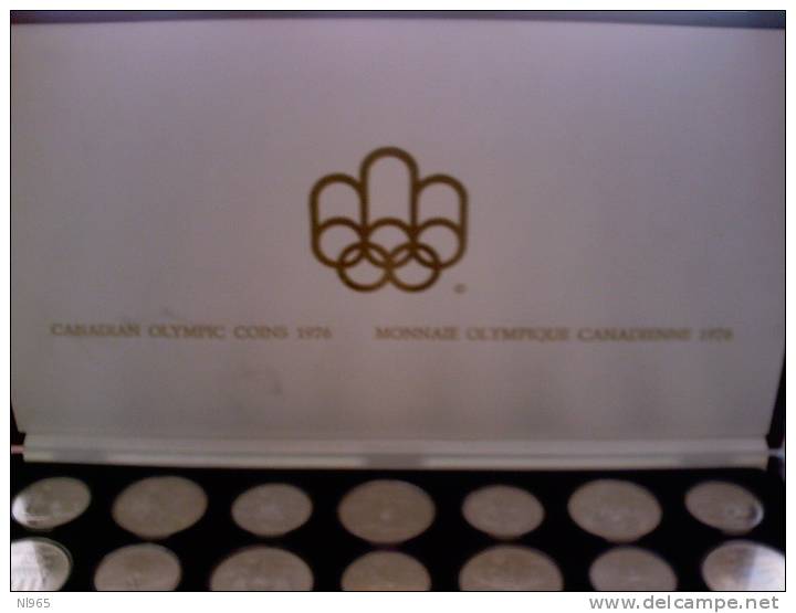 CANADA 1976  OLIMPIADI MONTREAL OLYMPIC COINS SILVER 28 MONETE ARGENTO FIOR DI CONIO  CON BOX - Canada