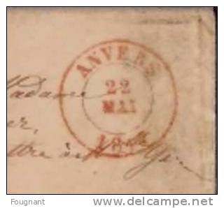 BELGIQUE :  1847:Précurseur D´ANVERS Pour ANVERS.(11,5 Cm/5 Cm). - 1830-1849 (Belgique Indépendante)