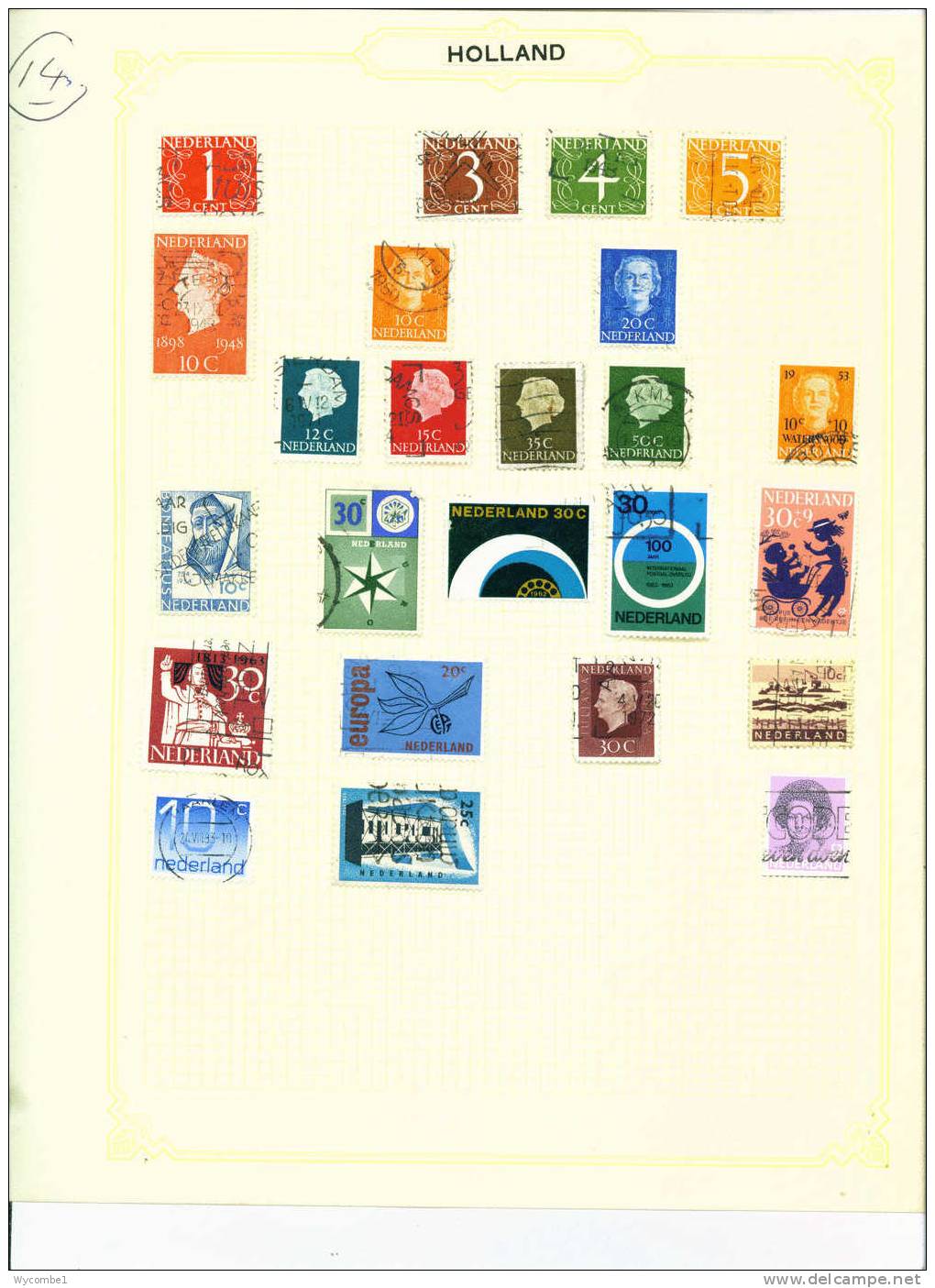 NETHERLANDS - Album Page Of Stamps As Scan (Clearance Lot) - Collections