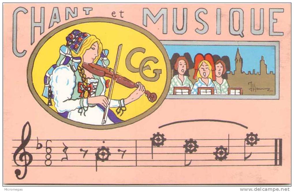 Illustrateur Patrick HAMM - Chant Et Musique - Carte De Ghylaine Conrad - Hamm