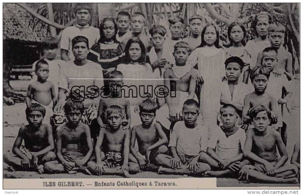 Océanie - Micronésie : Iles Gilbert. - Enfants Catholiques à Tarawa. - (voir Scan-recto-verso). - Mikronesien