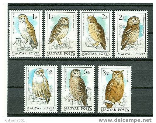 Hungary Owls MNH Set From 1984 - Eulenvögel