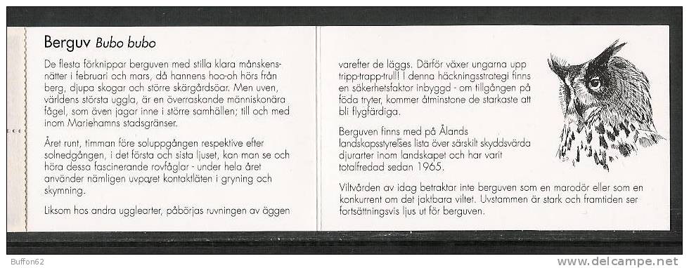 Aland (1996) - Grand Duc / Eagle-owl. Bubo Bubo. WWF : Protection De La Faune / Wildlife. Carnet / Booklet. - Owls