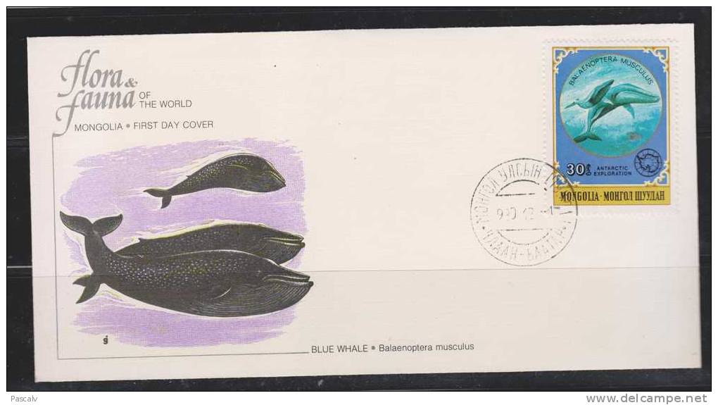 Mongolie Sur FDC Baleine - Wale