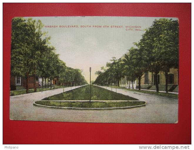 Michigan City IN   Wabash Blvd  Ca 1910  --   ---   -----   -ref 217 - Autres & Non Classés