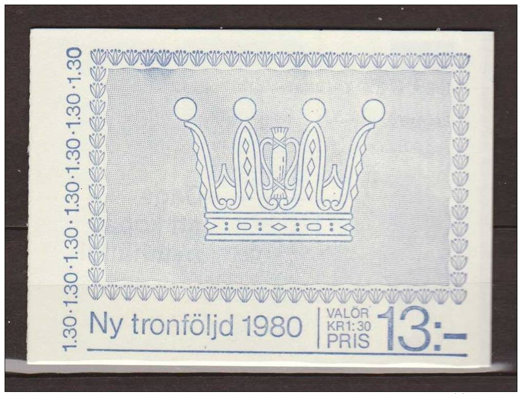 Sweden, Sverige, 1980, New Order Of Succession To The Throne, Booklet H320, MH1101D,  ***, MNH - 1981-..