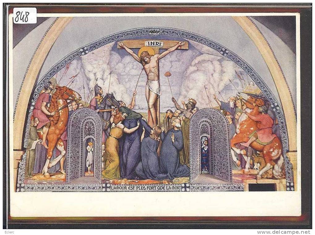 FORMAT 10x15 - CORCELLES CORMONDRECHE - GRANDE FRESQUE DU TEMPLE PAR PHILIPPE ROBERT  - TB - Corcelles