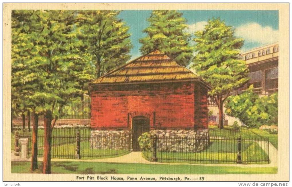 USA – United States – Fort Pitt Block House, Penn Avenue, Pittsburgh, Pa - Unused Linen Postcard [P4198] - Pittsburgh