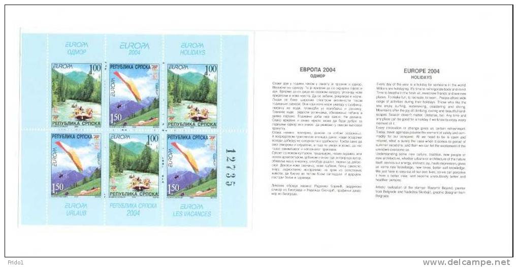 Bosnien Und Herzegowina Serbische Post / Serbian Post Office 2004 Europa Cept MH Postfrisch / Europa Cept Booklet UM - 2004