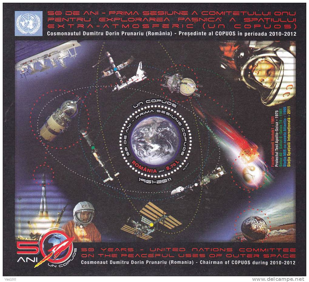 Cosmos,Espace Gagarin & Prunariu 2011  Bloc  MNH Romania.Extra Price Face Value! - Blocs-feuillets