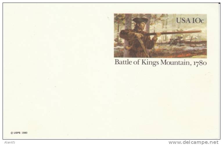 #UX85 10-cent 1980 Battle Of Kings Mountain Mint Postal Card - 1961-80