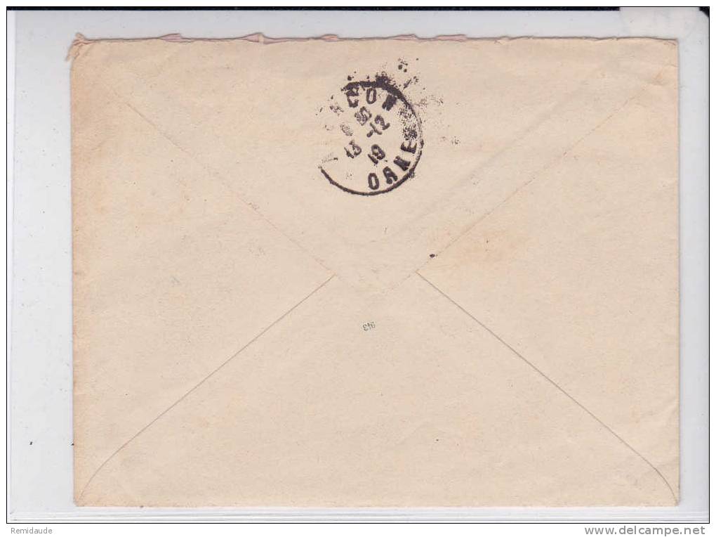 SEMEUSE LIGNEE - ENVELOPPE ENTIER POSTAL - DATE 943 - STORCH B19 - De COULONGES (DEUX-SEVRES) - 1919 - Enveloppes Types Et TSC (avant 1995)