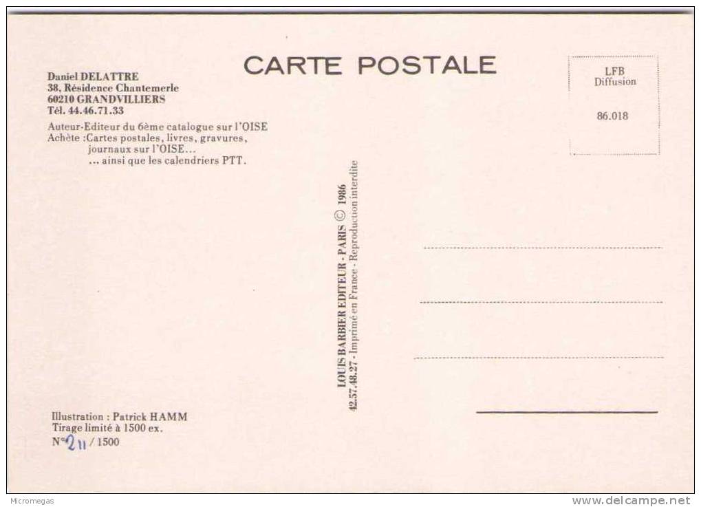 Patrick HAMM - 6e Catalogue De Cartes Postales De L'Oise - Daniel Delattre, Grandvilliers - Hamm