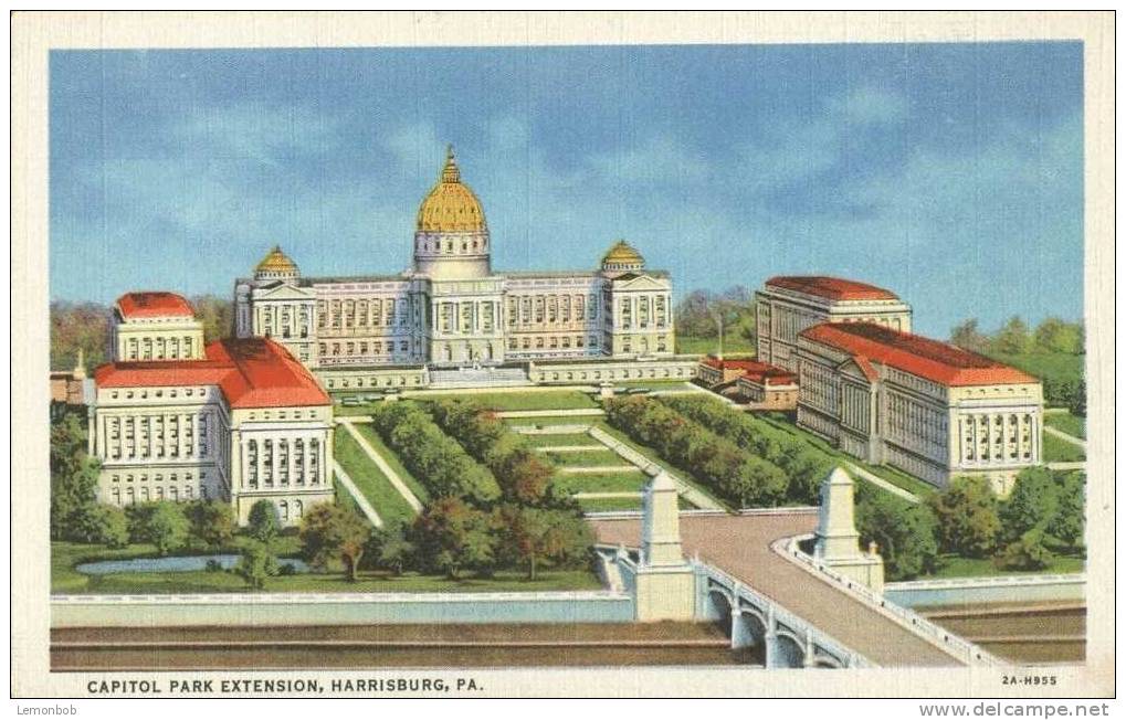 USA – United States – Capitol Park Extension, Harrisburg, Pa – Unused Linen Postcard [P4223] - Harrisburg