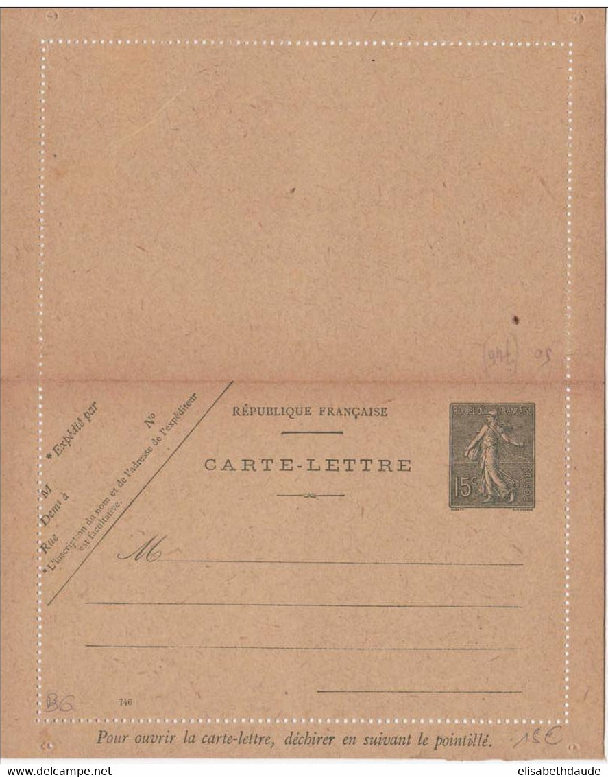 SEMEUSE LIGNEE - CARTE LETTRE ENTIER - STORCH B6 - DATE 746 -  NEUVE - Letter Cards