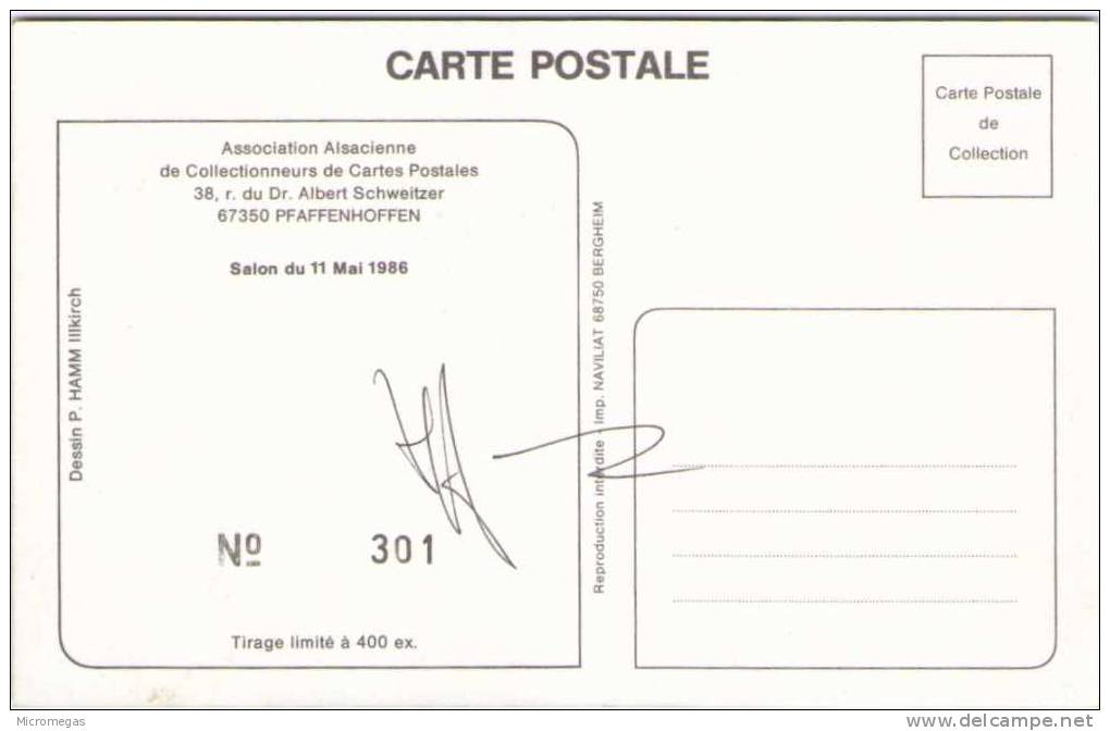 Patrick HAMM - 2° Foire Alsacienne Carte Postale - Pfaffenhoffen 11 Mai 1986 - Hamm