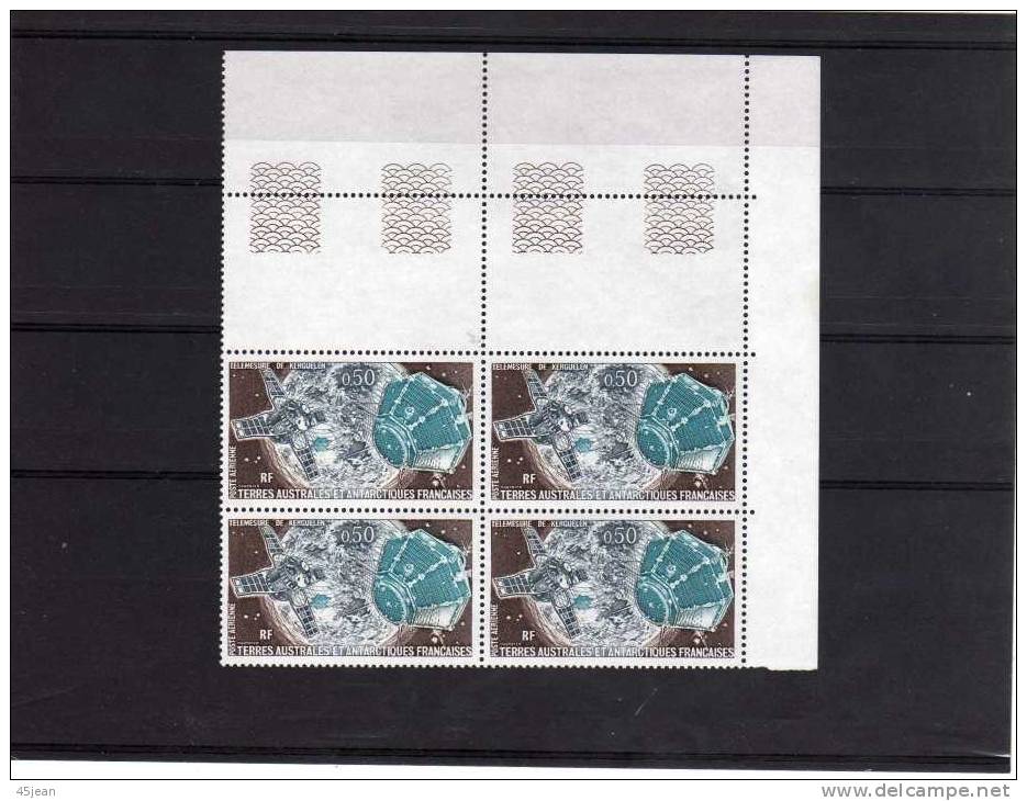 France: TAAF 1979 Bloc De 4 N** Du N°56 PA Télémesure De Kerguelen Par Satellite - Unused Stamps