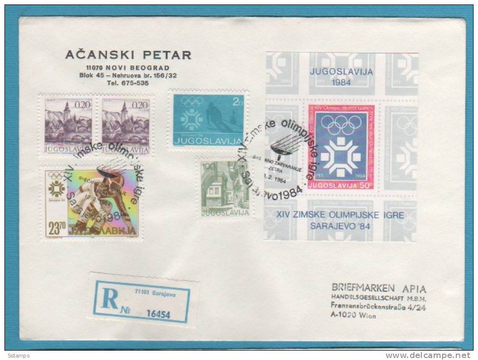 1984-YU JUGOSLAVIJA OLIMPIADI 1984 SARAJEVO Sci RECCO LETTER Special Cancellation INTERESSANTE - Winter 1984: Sarajevo