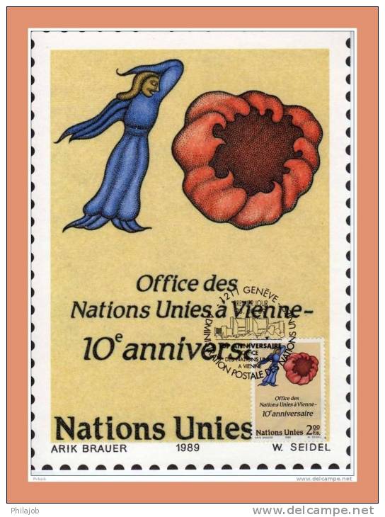 NATIONS UNIES 89 CM : 10° ANNIVERSAIRE DE L´OFFICE DES NATIONS UNIES A VIENNE + Prix Dégressif. - Briefmarken Auf Briefmarken