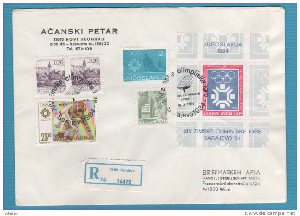 1984-YU JUGOSLAVIJA OLIMPIADI 1984 SARAJEVO Sci RECCO LETTER Special Cancellation INTERESSANTE - Winter 1984: Sarajevo