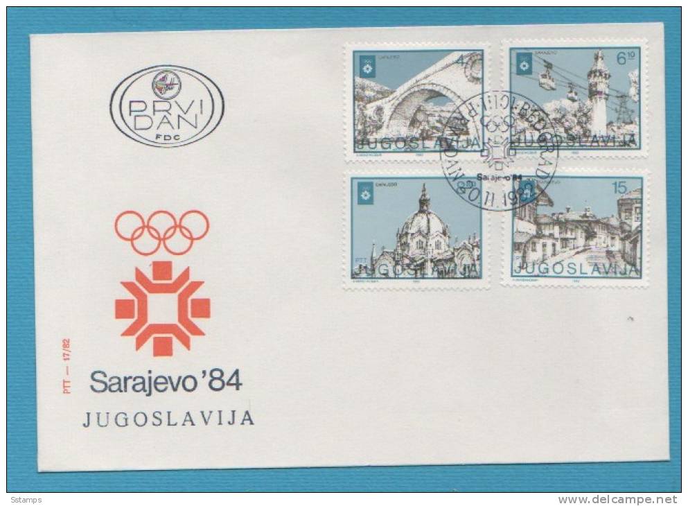 1982-YU JUGOSLAVIJA OLIMPIADI 1984 SARAJEVO Fdc Special Cancellation INTERESSANTE - Winter 1984: Sarajevo