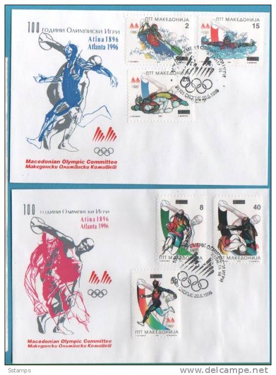 341  1996-MZ  MAKEDONIJA MACEDONIA OLIMPIADI ATHENA ATLANTA 1896-1996 FDC Special Cancellation INTERESSANTE - Ete 1996: Atlanta