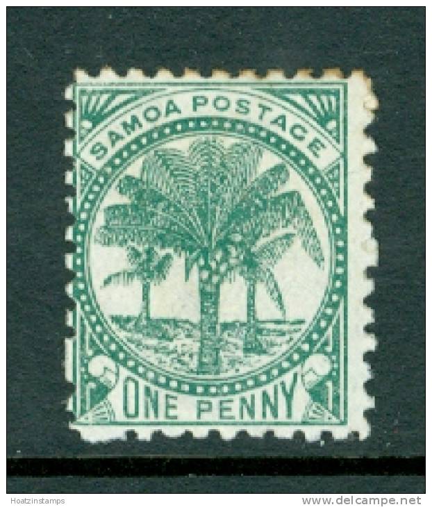 Samoa: 1895/1900   Palm Trees    SG58b      1d    Deep Green   [Perf: 11]      MH - Samoa