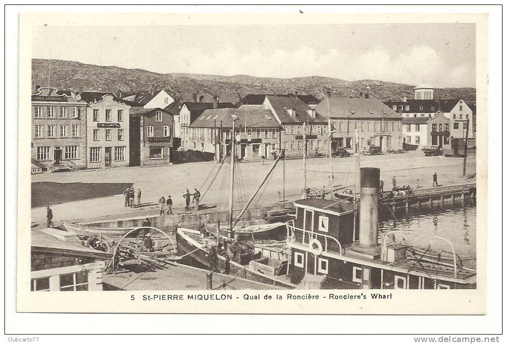 Saint-Pierre-et-Miquelon : Le Quai De La Roncière Env 1920 (animée). - Saint-Pierre En Miquelon