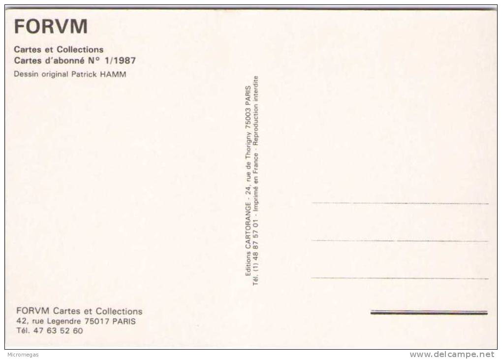 Patrick HAMM - Forum Cartes Et Collections 1987 - Carte D'abonné - Hamm