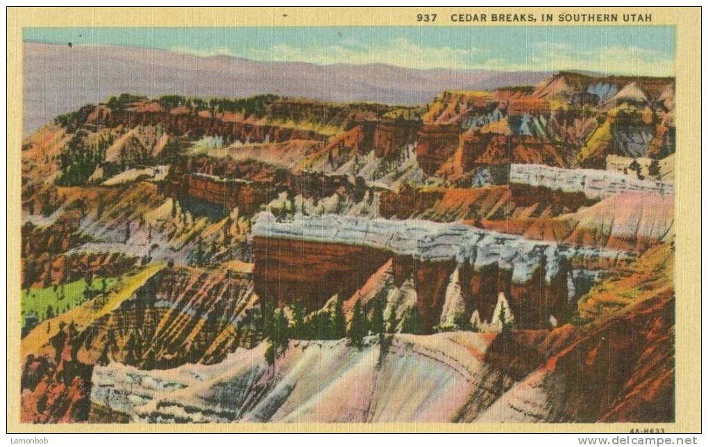 USA – United States –  Cedar Breaks, In Southern Utah Unused Linen Postcard [P4280] - Sonstige & Ohne Zuordnung