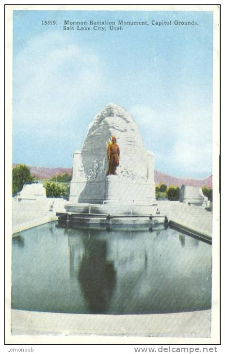 USA – United States – Mormon Battalion Monument, Capitol Grounds, Salt Lake City, Utah 1920s Unused Postcard [P4282] - Salt Lake City