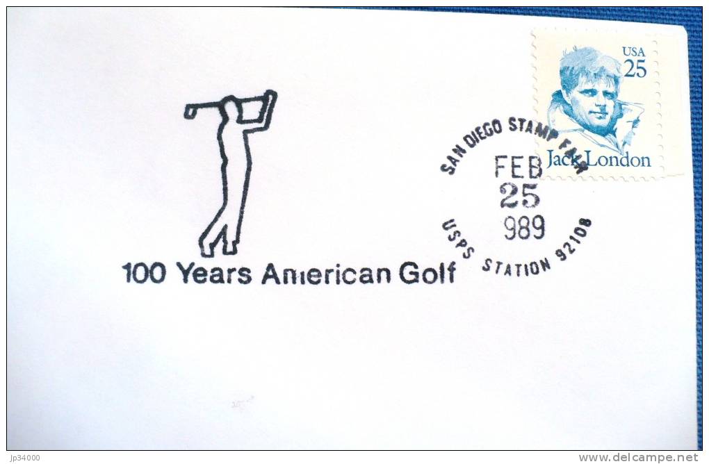 ETATS UNIS Golf.  Oblitération Speciale Temporaire 25 Fevrier 1989 San Diego Stamp Fair. Uusps Station 92108 - Golf