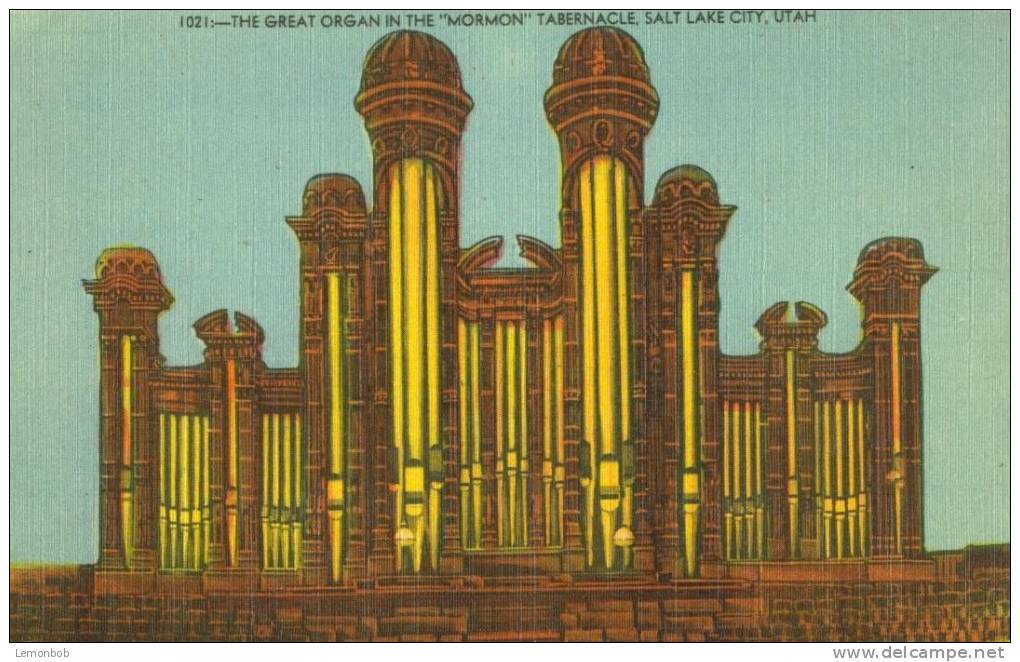 USA – United States – The Great Organ In The Mormon Tabernacle, Salt Lake City, Utah Unused Linen Postcard [P4296] - Salt Lake City