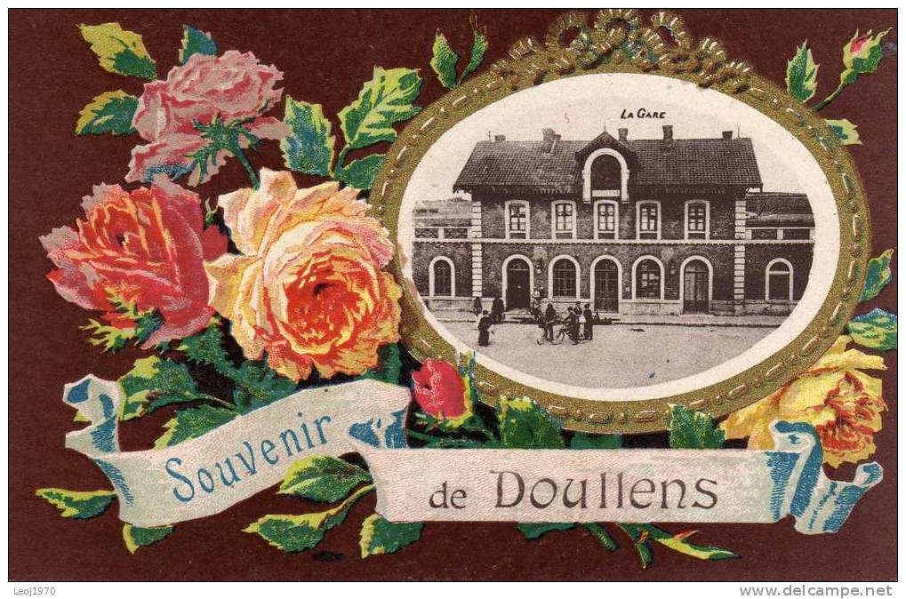 PICARDIE SOMME DOULLENS Carte Fantaisie Avec Cartouche "La Gare" - Neuve - Doullens