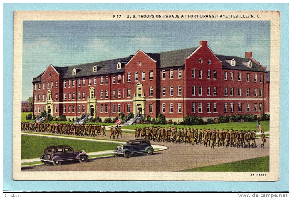 U.S. Troops On Parade, Fort Bragg, Fayetteville, NC.  1930-40s - Fayetteville
