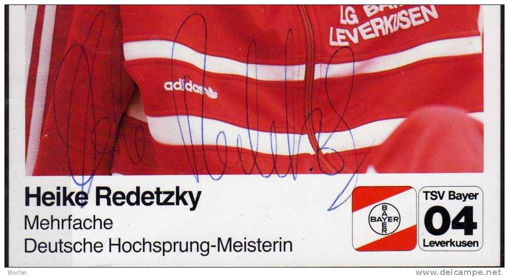 Autogrammkarte Heike Redetzky Leichtathletik ** 5€ TSV Bayer Leverkusen 04 Postkarte Mit Porträt Ungenutzt Mit Autogramm - Atletiek