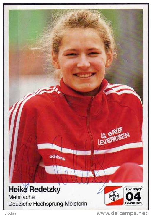 Autogrammkarte Heike Redetzky Leichtathletik ** 5€ TSV Bayer Leverkusen 04 Postkarte Mit Porträt Ungenutzt Mit Autogramm - Athlétisme