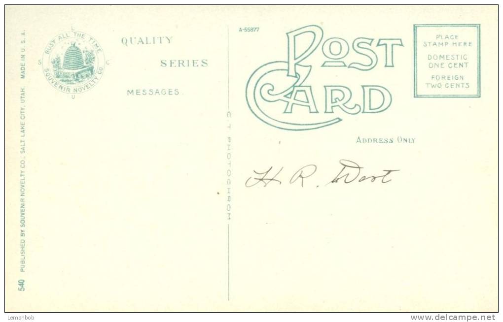 USA – United States – Temple Block And Brigham Young Monument, Salt Lake City, Utah Early 1900s Unused Postcard [P4305] - Salt Lake City