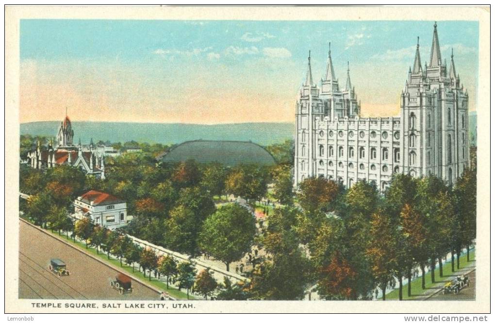 USA – United States – Temple Square, Salt Lake City, Utah 1910s-1920s Unused Postcard [P4311] - Salt Lake City