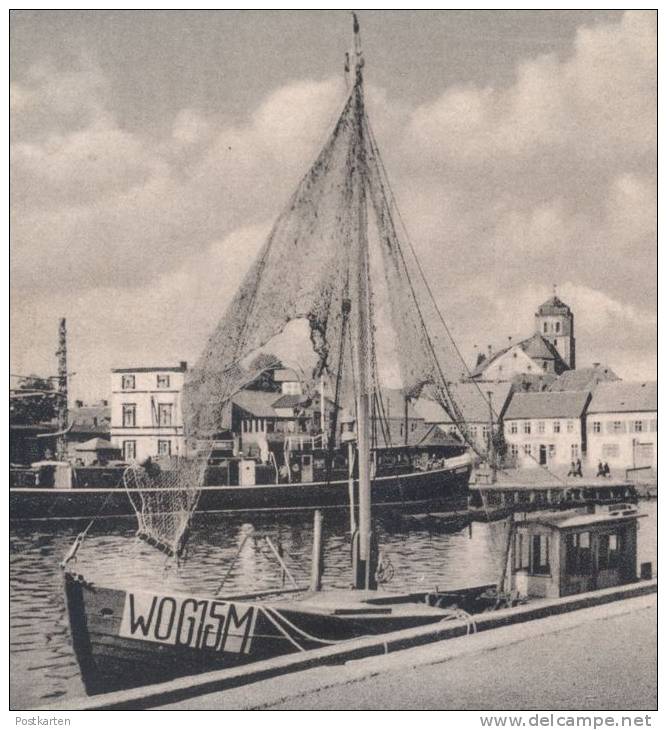 ALTE POSTKARTE WOLGAST AM HAFEN Fischerboot Fishing Boat Barque De Peche Harbour Port Usedom Ansichtskarte Postcard Cpa - Wolgast