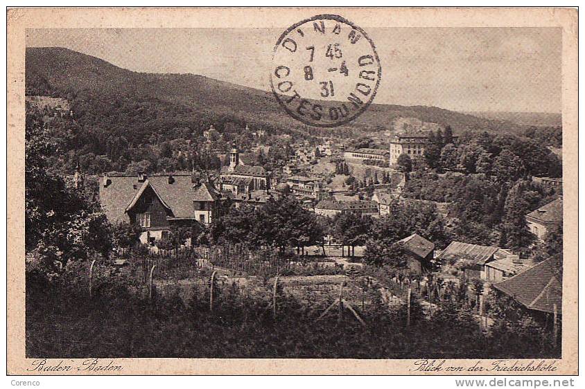 6896   BADEN BADEN  Blick    Circulée  1931 - Baden