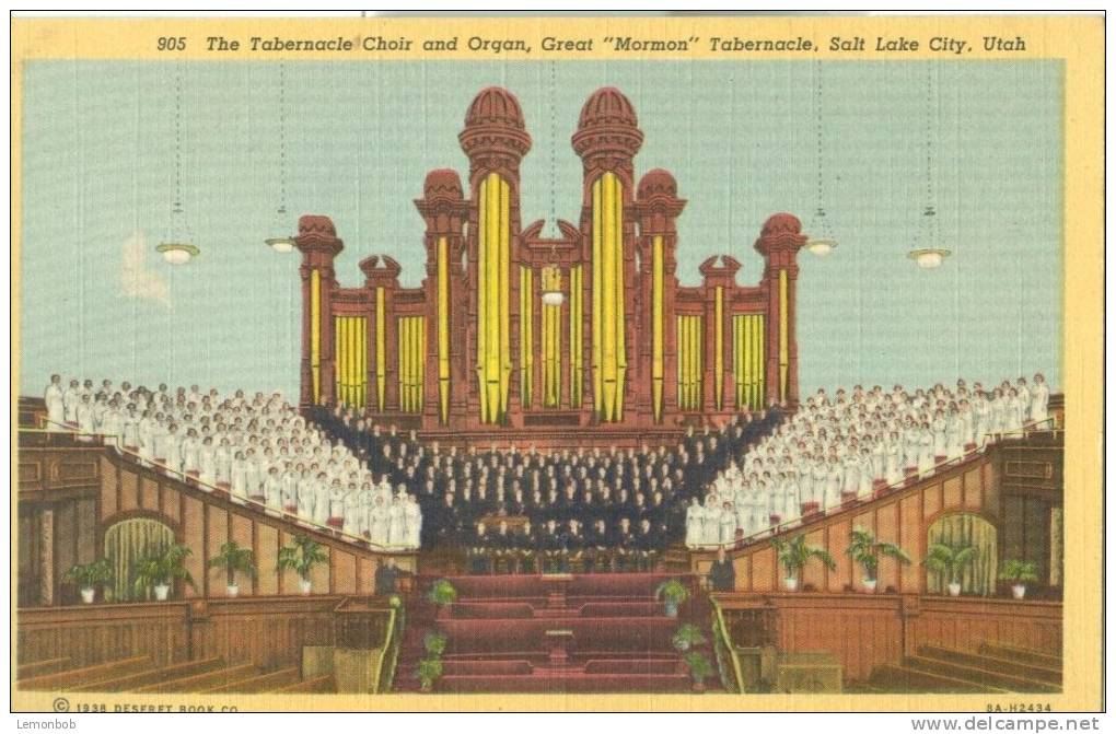 USA – United States – The Tabernacle Choir And Organ, Salt Lake City, Utah 1938 Unused Linen Postcard [P4331] - Salt Lake City