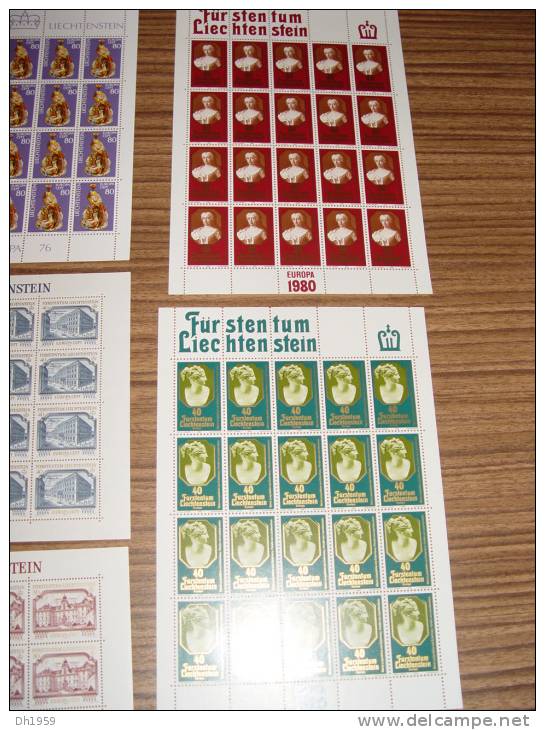 LOT DE 21  EUROPA CEPT MINI FEUILLETS KLEINBOGEN NSC / MNH (**)  LIECHTENSTEIN SHEETS