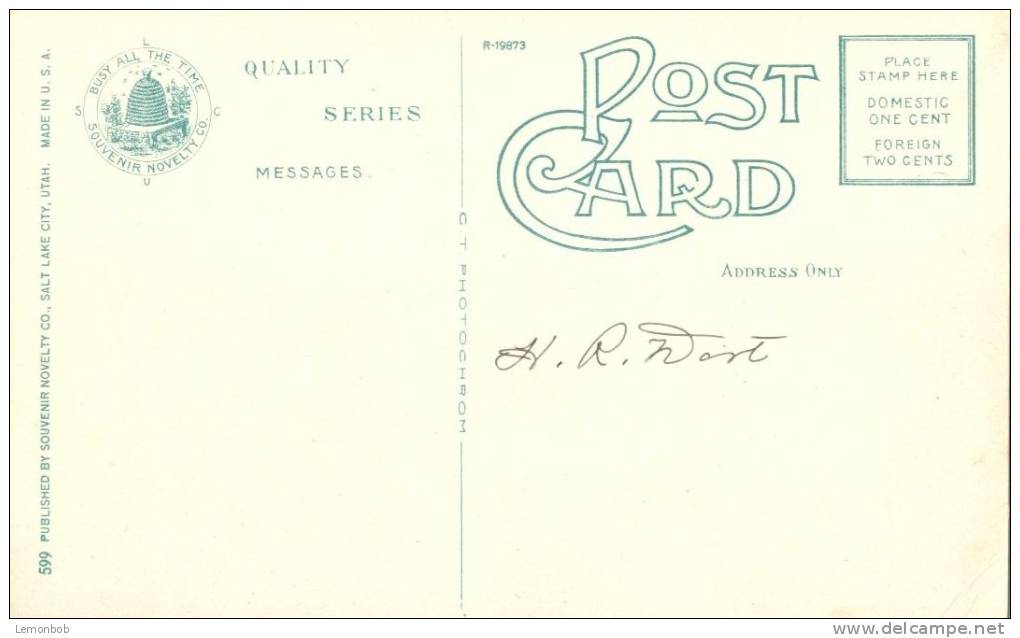 USA – United States – Interior, Mormon Tabernacle, Salt Lake City, Utah Early 1900s Unused Postcard [P4337] - Salt Lake City