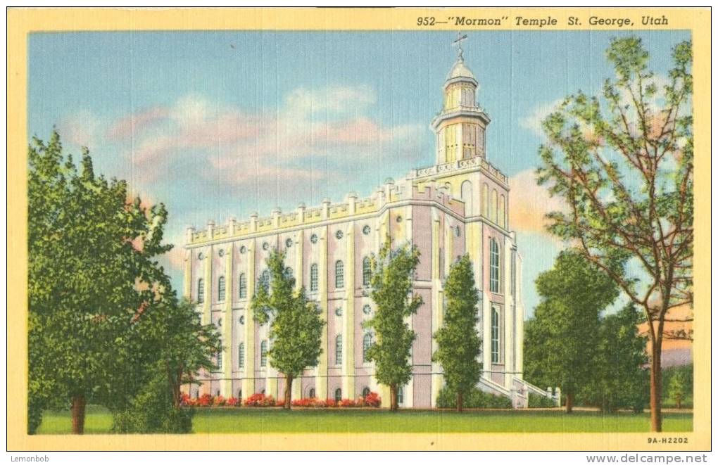 USA – United States – Mormon Temple St. George, Utah Unused Linen Postcard [P4346] - Other & Unclassified