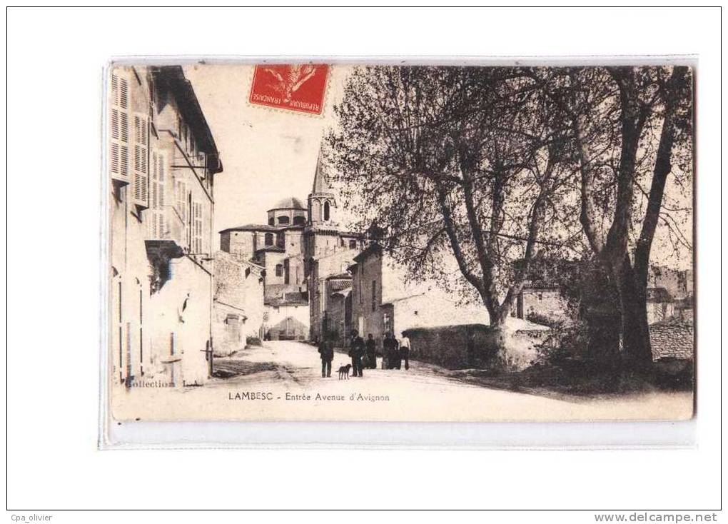 13 LAMBESC Entrée Du Village, Avenue D'Avignon, Animée, Ed LA, 1912 - Lambesc