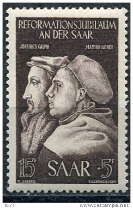 Germany SAAR 1951 Sc B83 MI 308 MNH John Calvin And Martin Luther - Other & Unclassified