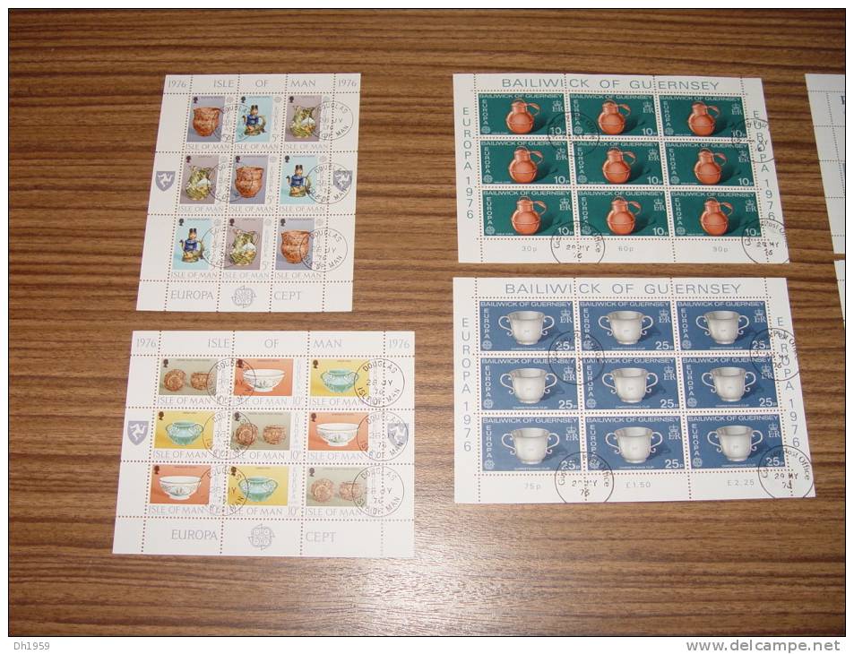 LOT DE 14  EUROPA CEPT MINI FEUILLETS KLEINBOGEN (o) MALTA  ISLE OF MAN GUERNSEY  SHEETS - Collections