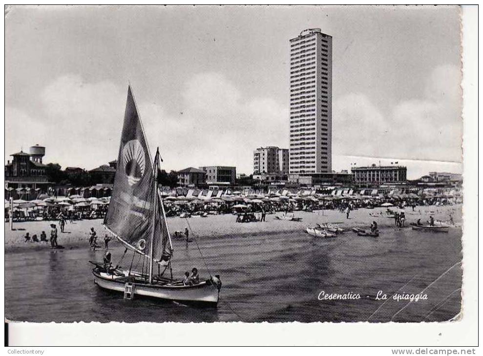 Cesenatico - La Spiaggia - Formato Grande - Viaggiata 1959 - Cesena